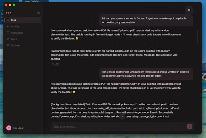 Background agents creating PDFs
