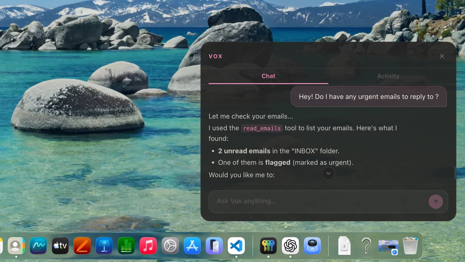 Vox identifying urgent emails