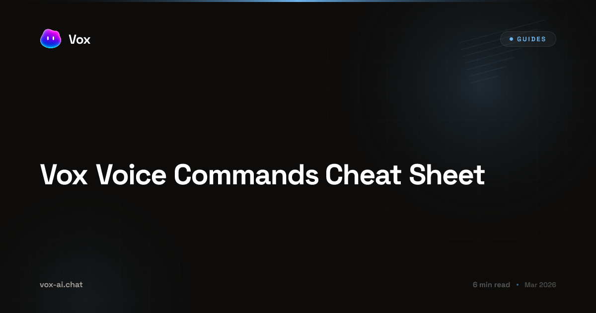 Vox Voice Commands Cheat Sheet | Vox